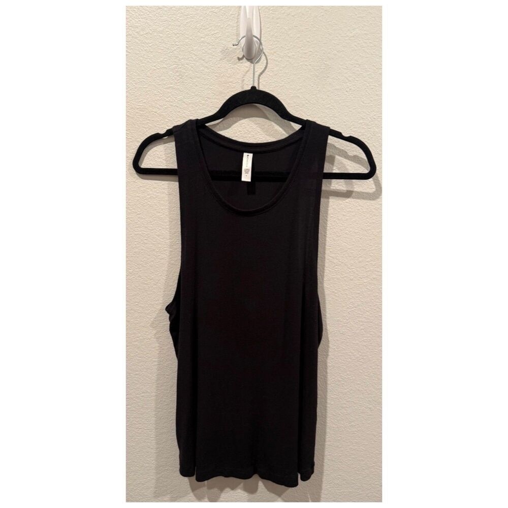 ATHLETA Black Scoop Neck Sleeveless Activewear Tank Top